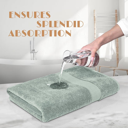 wealuxe mint green bath towels 24x50 - 6 showing dimensions