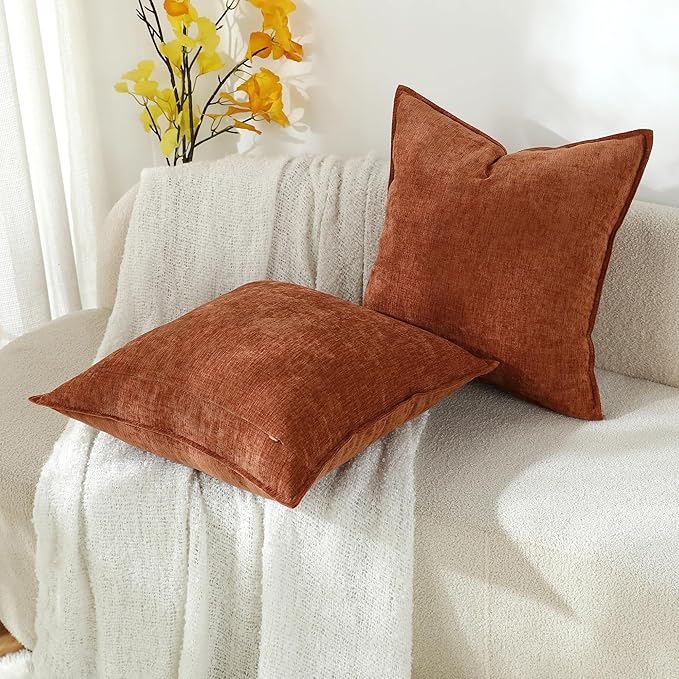 Stellhome Pack of 2 Soft Textured Throw Decorative Pillow Covers Square Accent - Image 5