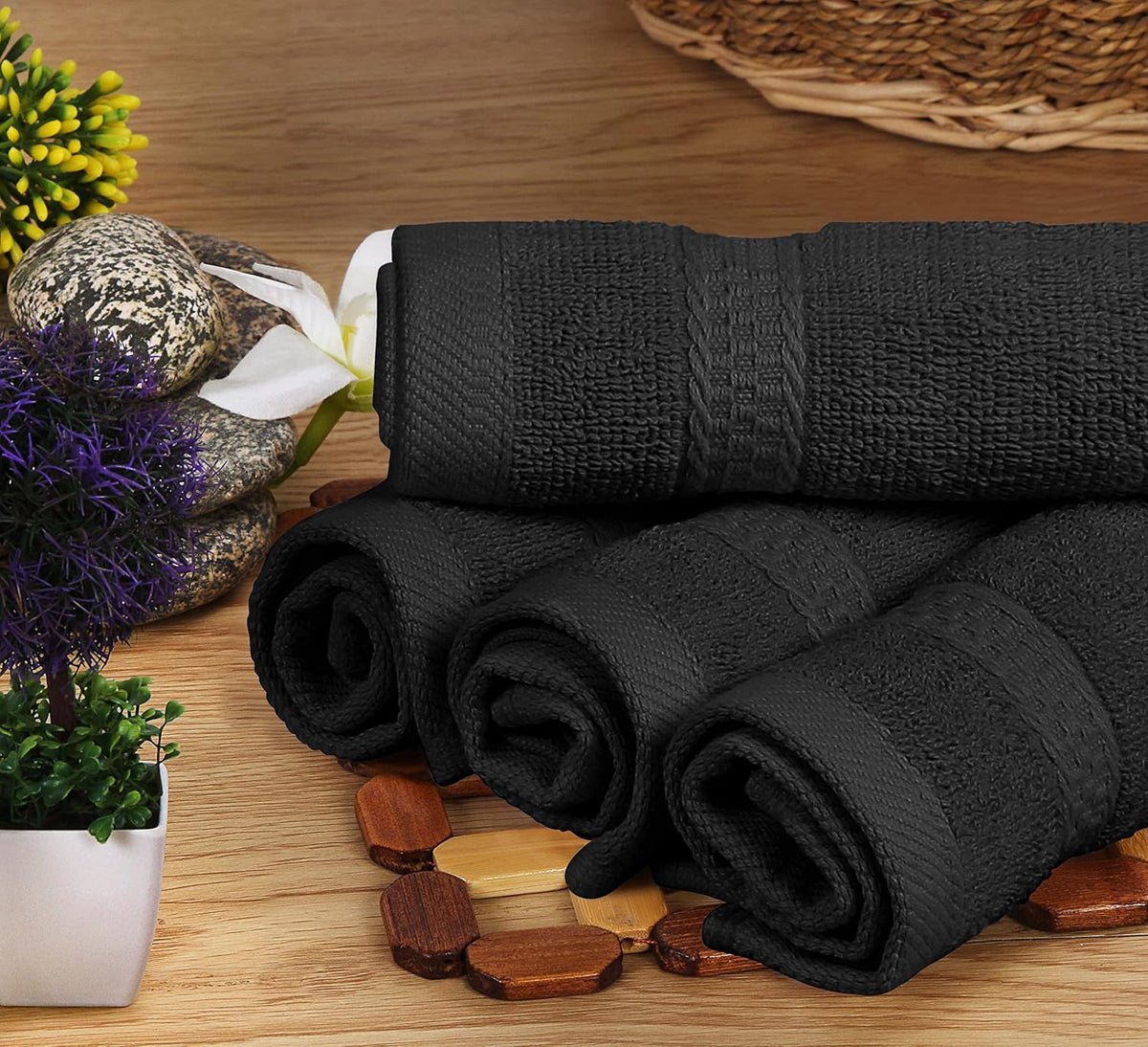 utopia towels 8 piece majestic plush luxury towel on a desk or shelf