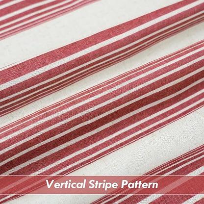 DriftAway Farmhouse Vertical Striped Linen Blend Textured Light Filtering Semi - Image 3