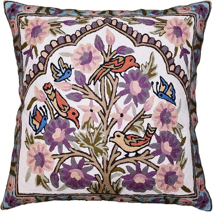 Tree of Life Pillow Cover Lavender Floral Pillowcase Botanical Flower Pillows by Kashmir+Designs