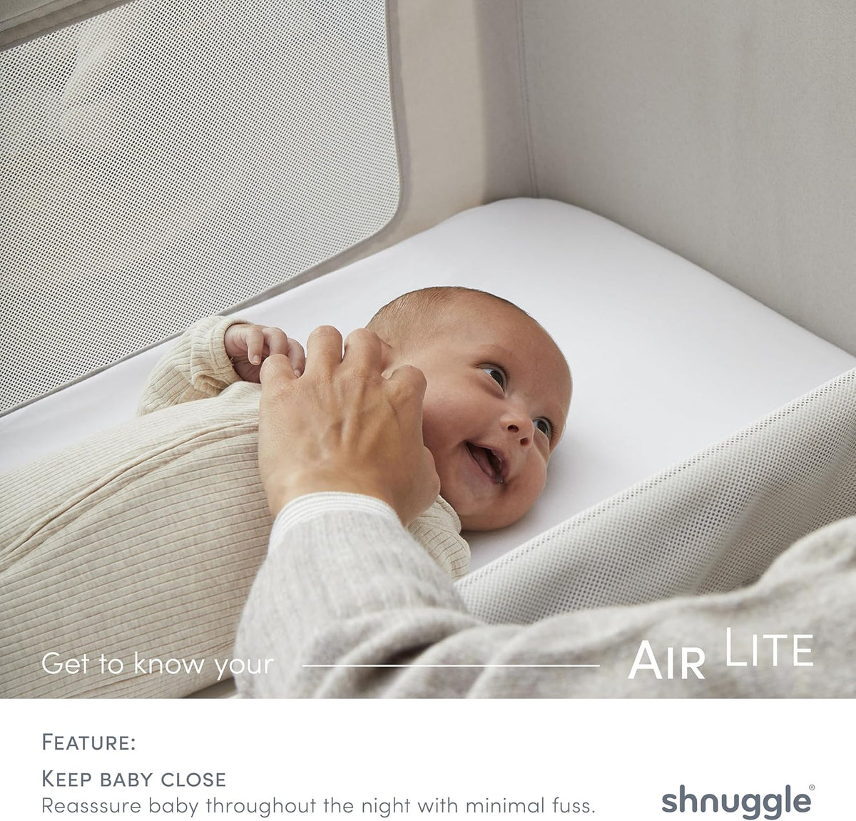 shnuggle bedside sleeper bassinet (air lite) - adjustable, package contents