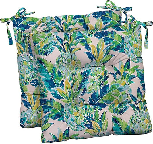 RSH DECOR: Outdoor Tufted Seat Cushions Set of 2 | 19" x 19" | All-Weather Spun by RSHDECOR