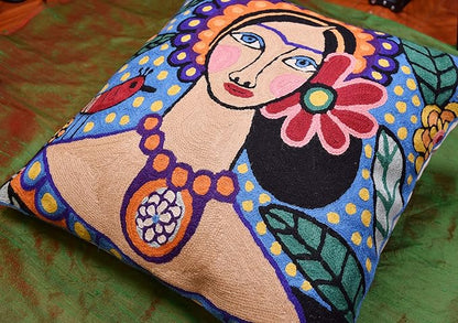 Frida Inspired Pillow Cover Necklace Mexican Art Floral Pillowcase Hand - Image 7