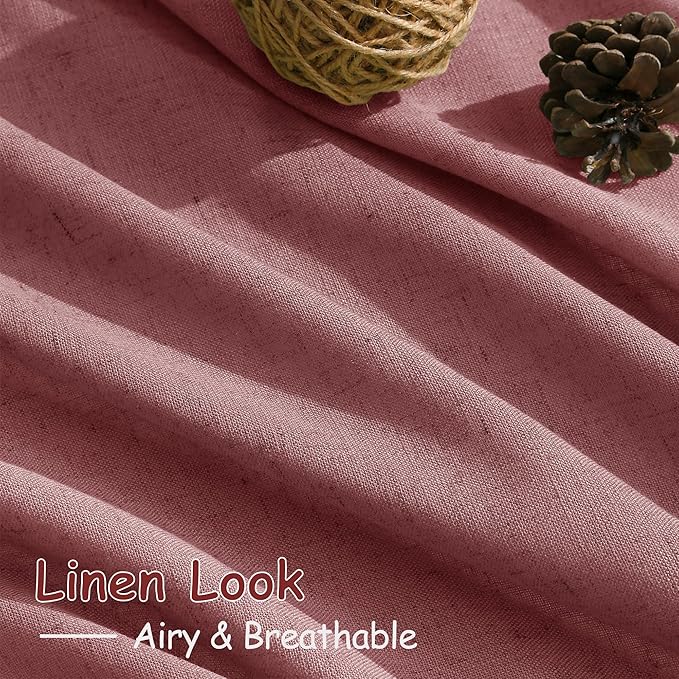 Extra Long Canyon Rose Linen Curtains 120 Inch - Image 5