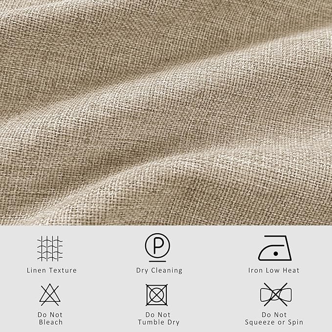 Macochico Pinch Pleated Blackout Curtains 102 Inches Long 100% Blackout Natural - Image 5