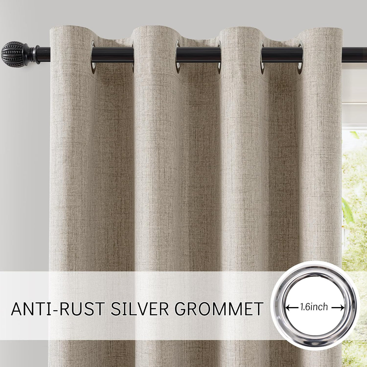 chrisdowa linen blackout curtains 63 inch length 100%, package contents