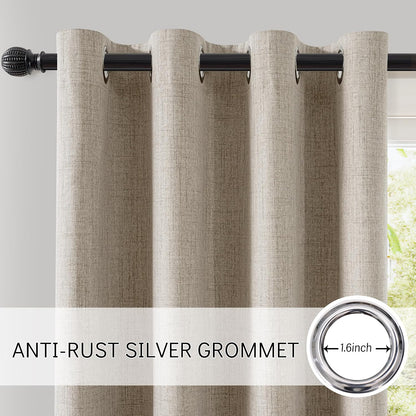 chrisdowa linen blackout curtains 63 inch length 100%, package contents