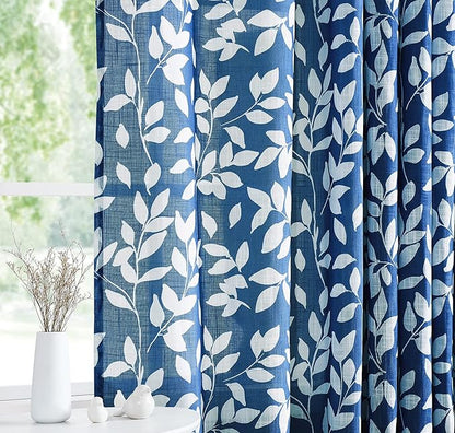 Treatmentex Navy Blue Semi-Sheer Curtains - Image 2