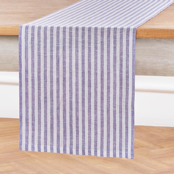 Solino Home Striped Linen Table Runner 60 Inches - Image 2