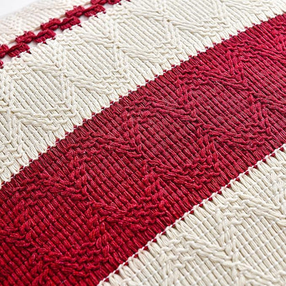 Fancy Homi Set of 2 Boho Red Lumbar Decorative Throw Pillow Cover 12x20 Inch - Image 4