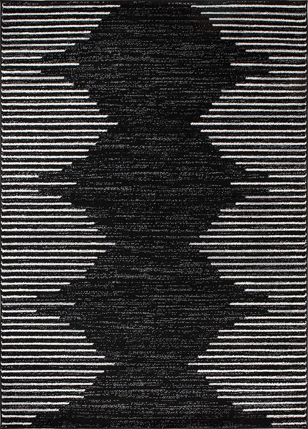 Rugshop Bohemian Stripe Stain Resistant High Traffic Living Room Kitchen - Image 2