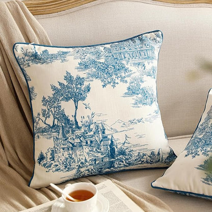 patdrea Designer Square Throw Pillow Covers Set of 2, Rustic Linen - Image 8