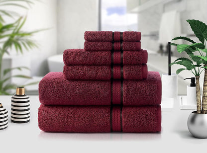cotton craft ultra soft 6 piece towel set, close-up detail