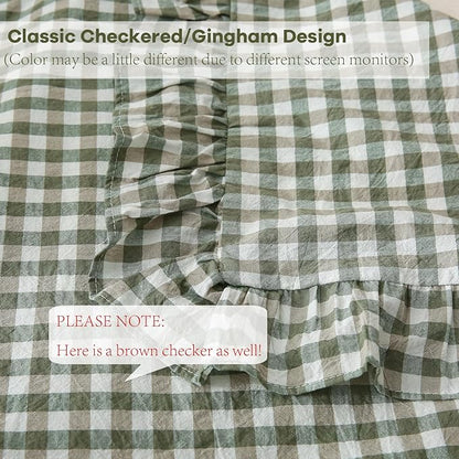 Sage Green White Plaid Gingham Body Pillow Cover - Image 3