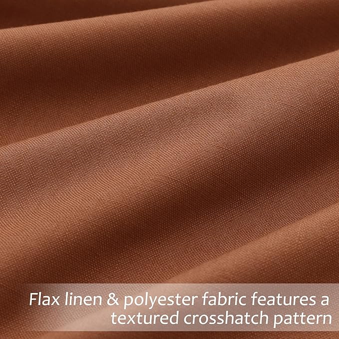 Terracotta 100% Blackout Pinch Pleated Linen Curtains 96 Inches Long - Image 4