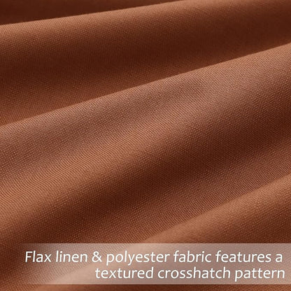 Terracotta 100% Blackout Pinch Pleated Linen Curtains 96 Inches Long - Image 4