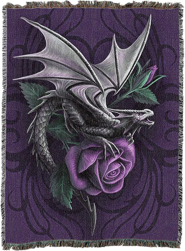 Pure Country Weavers Dragon Beauty Woven Blanket by Anne Stokes - Image 2