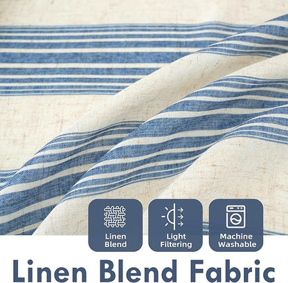 DriftAway Farmhouse Vertical Striped Linen Blend Textured Light Filtering Semi - Image 2