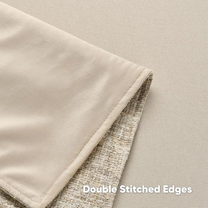 FUTEI Beige Decorative Throw Pillow Covers 24x24 Inch Set of 2, Soft Chenille - Image 4