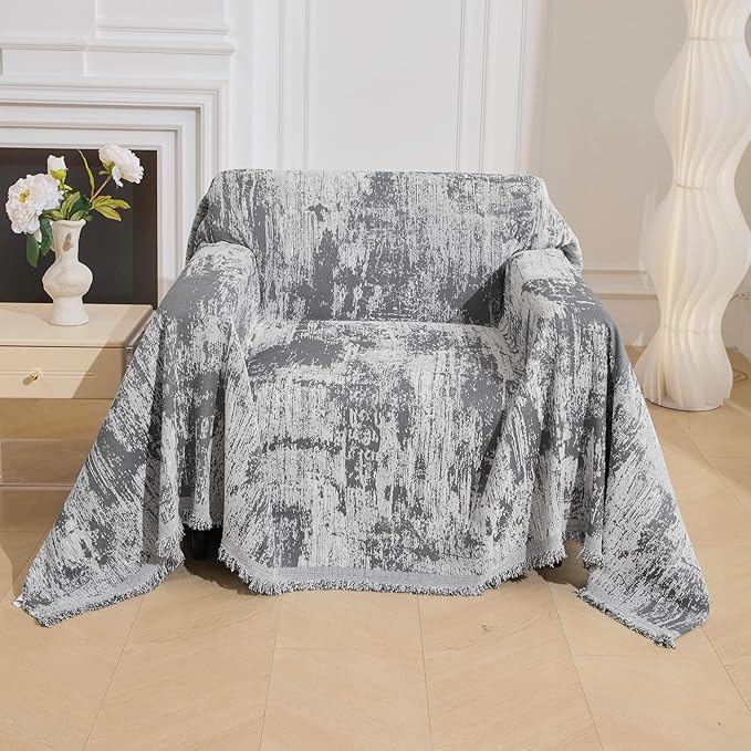 MEETSKY Small Couch Cover Oversized Chair Cover Washable, Chenille Soft Throw by MEETSKY