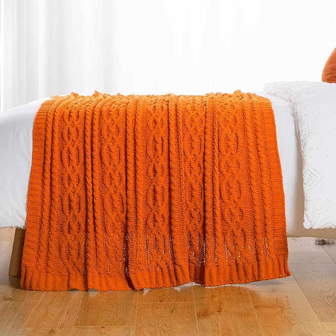 Battilo Burnt Orange Throw Blanket - Image 9