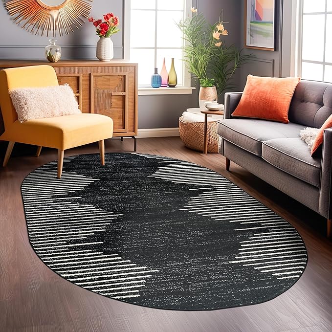 Rugshop Bohemian Stripe Stain Resistant High Traffic Living Room Kitchen - Image 9