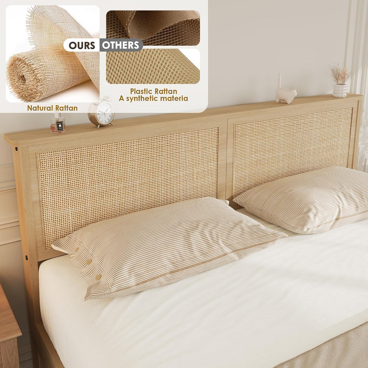 garveehome rattan queen bed frame with 2 storage, package contents