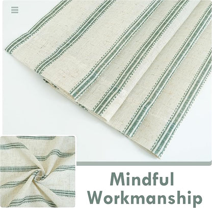 DriftAway Farmhouse Vertical Striped Linen Blend Textured Light Filtering Semi - Image 3