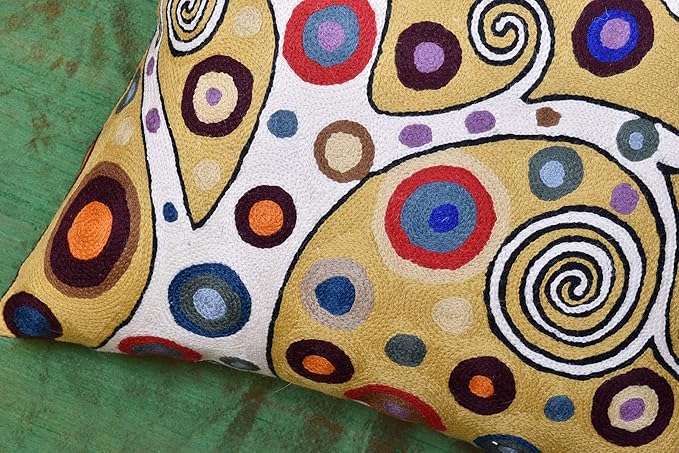 Decorative Pillow Cover Tree of Life Yellow Gold Pillows Botanical Yellows - Image 9