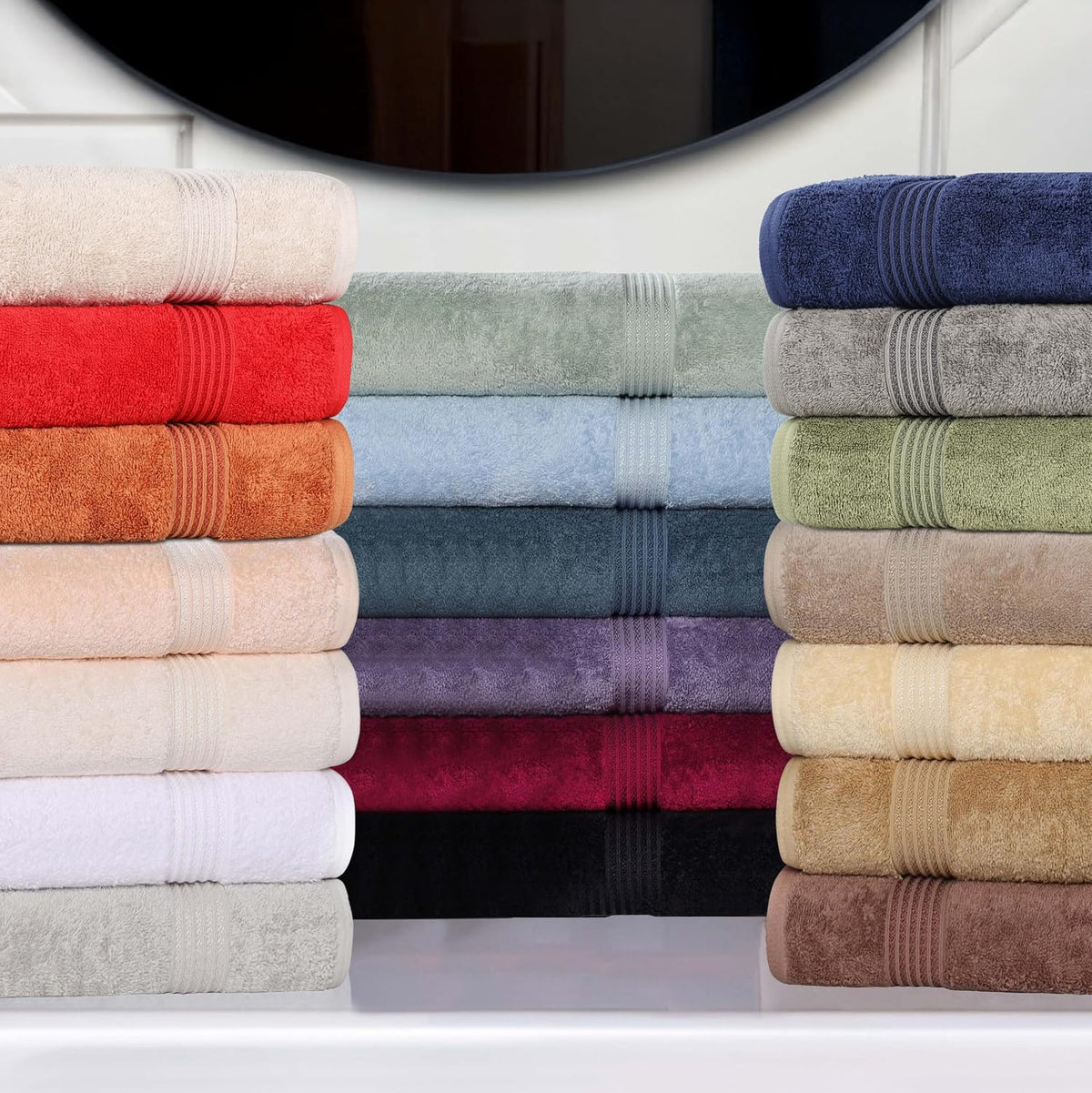 superior egyptian cotton 6-piece towel set, bathroom essentials, view 9