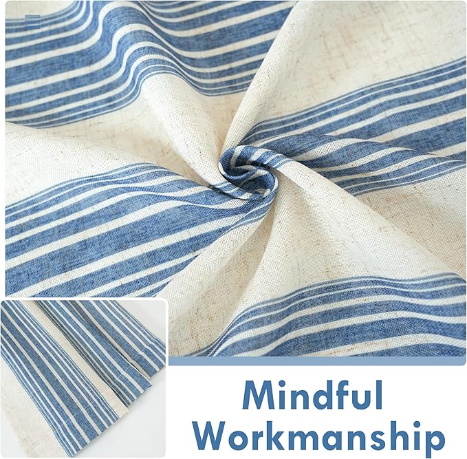 DriftAway Farmhouse Vertical Striped Linen Blend Textured Light Filtering Semi - Image 6