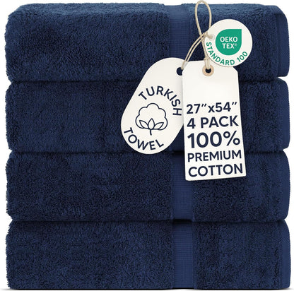 chakir turkish linens 100% cotton 4-pack bath towels shown in use