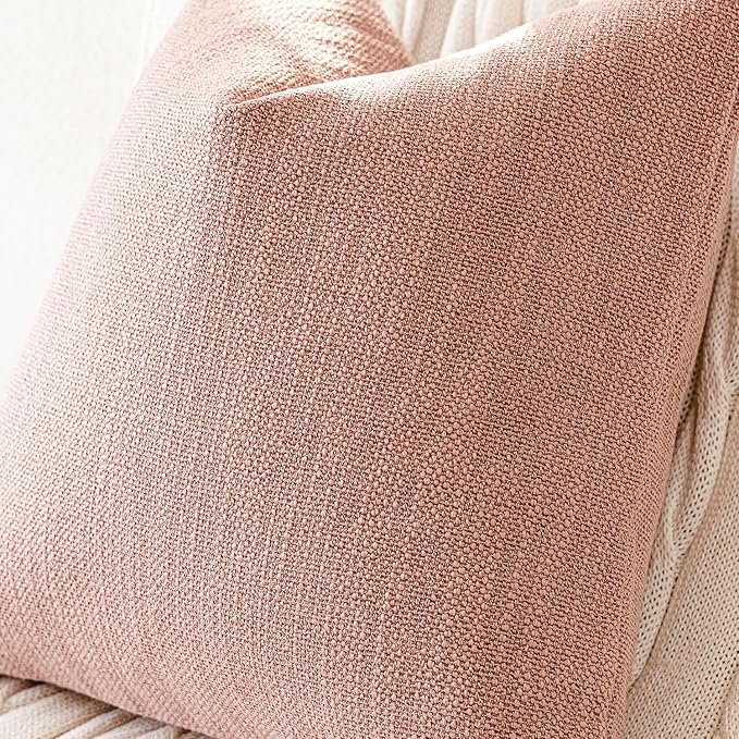Foindtower Set of 2 Decorative Textured Burlap Linen Throw Pillow Covers - Image 3