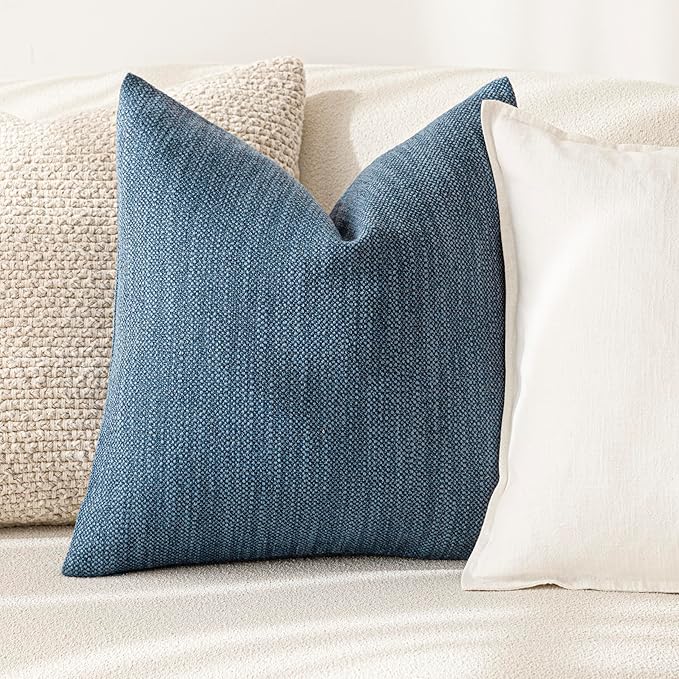 Foindtower Set of 2 Decorative Textured Burlap Linen Throw Pillow Covers - Image 4