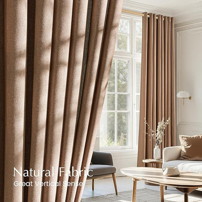 NICETOWN Gold Brown Linen Curtains - Image 5