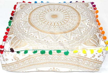 CRAFT KALA Gold Large Hippie Mandala Meditation Floor Ottoman Pillow Cushion - Image 5