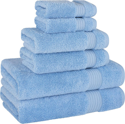cotton paradise 6 piece towel set 100% cotton showing dimensions