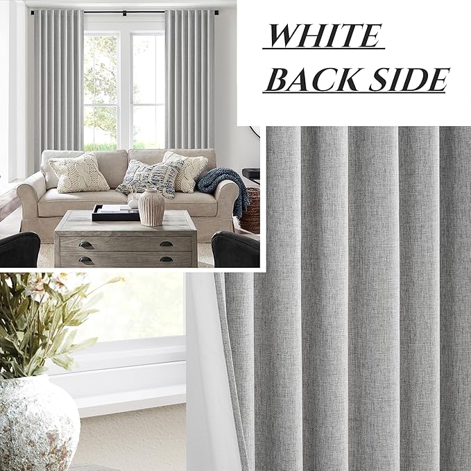 Gray 108 Inch Extra Long Blackout Curtains - Image 7