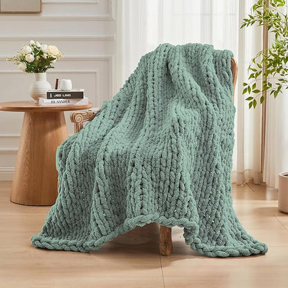 Carriediosa Chunky Knit Throw Blanket 60" X 80" Twin, 100% Hand Made Large - Image 8