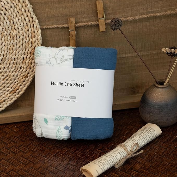 Muslin Mini Crib Sheets, 2 Pack - Image 8