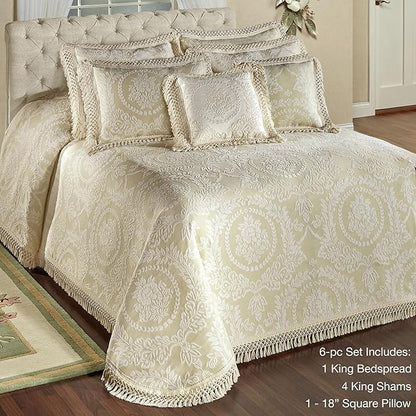 Timeless Vintage Style Bedding | Neutral Sage and Ecru | Textured Matelasse - Image 2