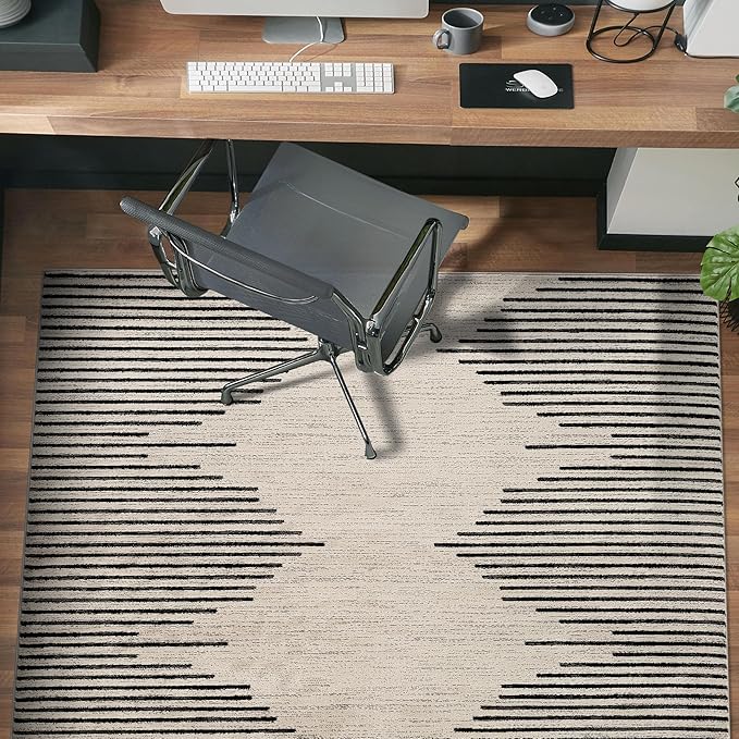 Rugshop Bohemian Stripe Stain Resistant High Traffic Living Room Kitchen - Image 7