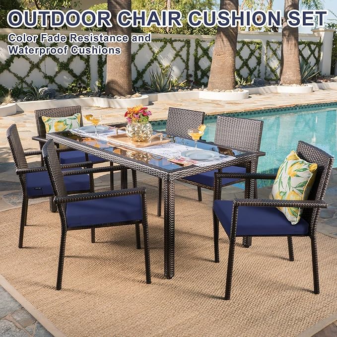 Favoyard Outdoor Chair Cushion Set of 4 Rainproof & Color Fade Resistant 19 x - Image 2