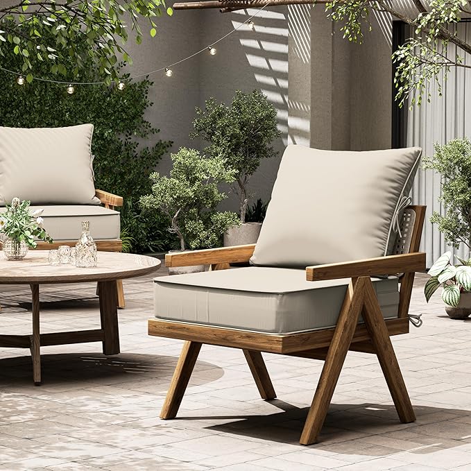Outdoor Seat Cushion Set 24 L × 24 W × 5 H Inch Waterproof & Fade Resistant - Image 7