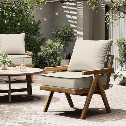 Outdoor Seat Cushion Set 24 L × 24 W × 5 H Inch Waterproof & Fade Resistant - Image 7