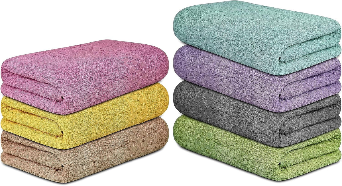 zuperia 7-pack bath towels - 30" x 54" on a desk or shelf