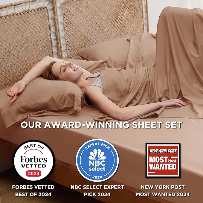 Bedsure California King Sheet Sets, Cooling Sheets - Image 2