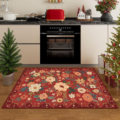 DUKINO 3x5 Area Rug, Floral Rugs - Image 4