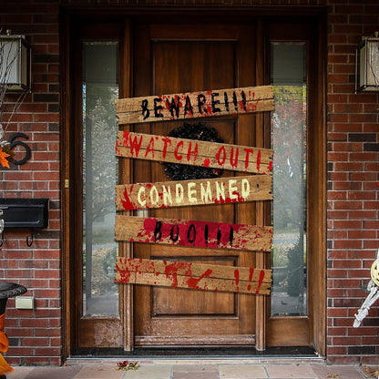 10Pcs 39"x4.7" Halloween Haunted Window Boards, Scary Window Warning Signs